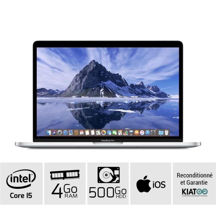 Top achat PC Portable MACBOOK PRO 13 pouces Gris core i5 2.4 GHZ 4 go ram 500 go HDD disque dur clavier QWERTY pas cher