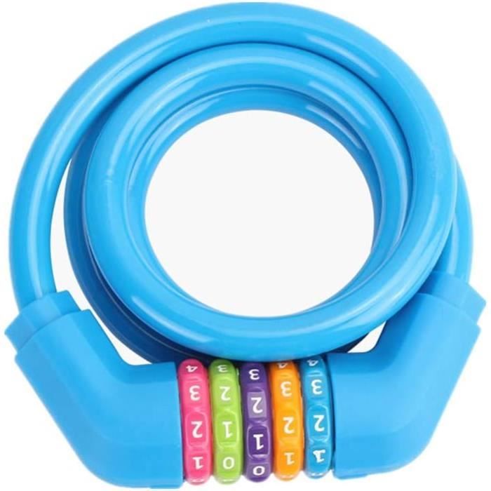 Antivol Vélo Portable à Câble - Verrou à Combinaison, Longueur 1m, Métal Et Nylon - 2