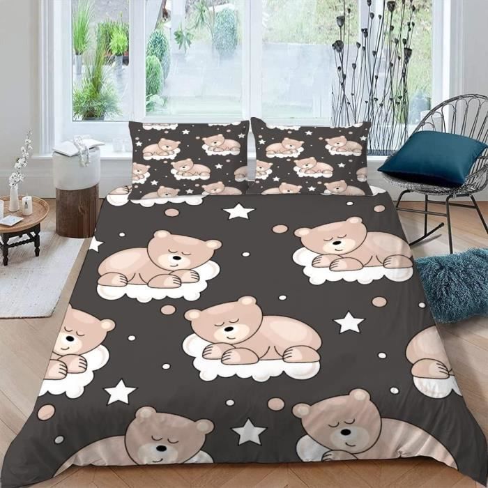 Housse De Couette Enfant 140x200 - Motif Dragon Et Livre Magique - Microfibre Douce - Parure De Lit 2 Pièces