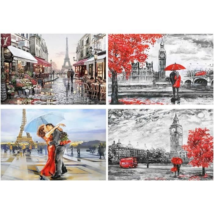 LOITTAINUE Lot de 4 peintures par numéros à partir de 5, 6, 7, 8, 9 ans