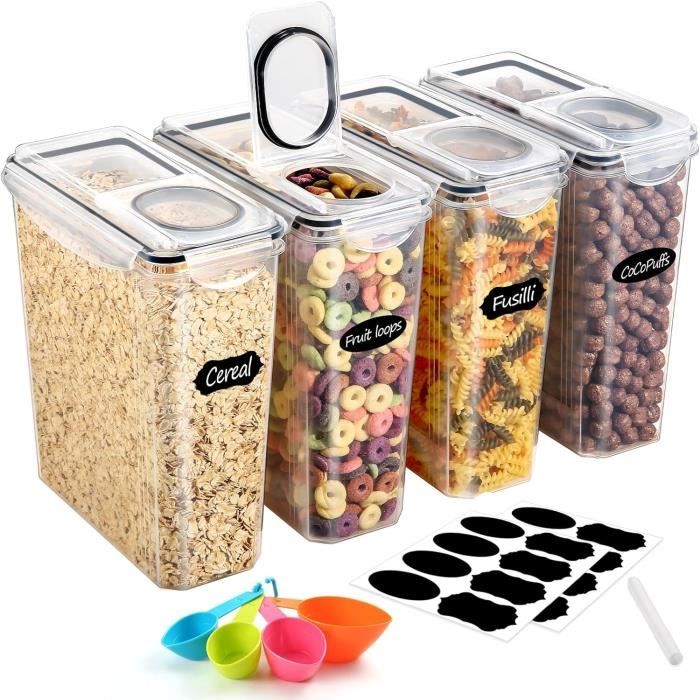 Boîtes Rangement Alimentaire YASHE Lot De 3 - 3.7L Hermétiques Sans BPA Pour Céréales Et Farine