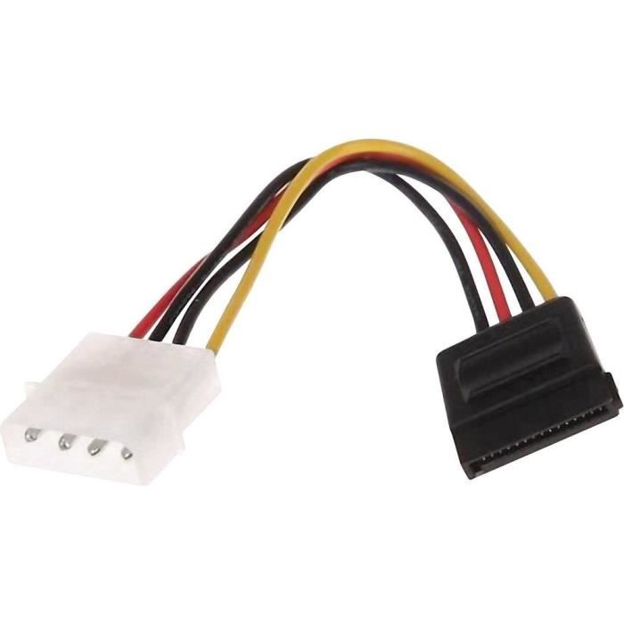 ILS Câble dextension Molex femelle vers 2 x femelle SATA 35 cm 