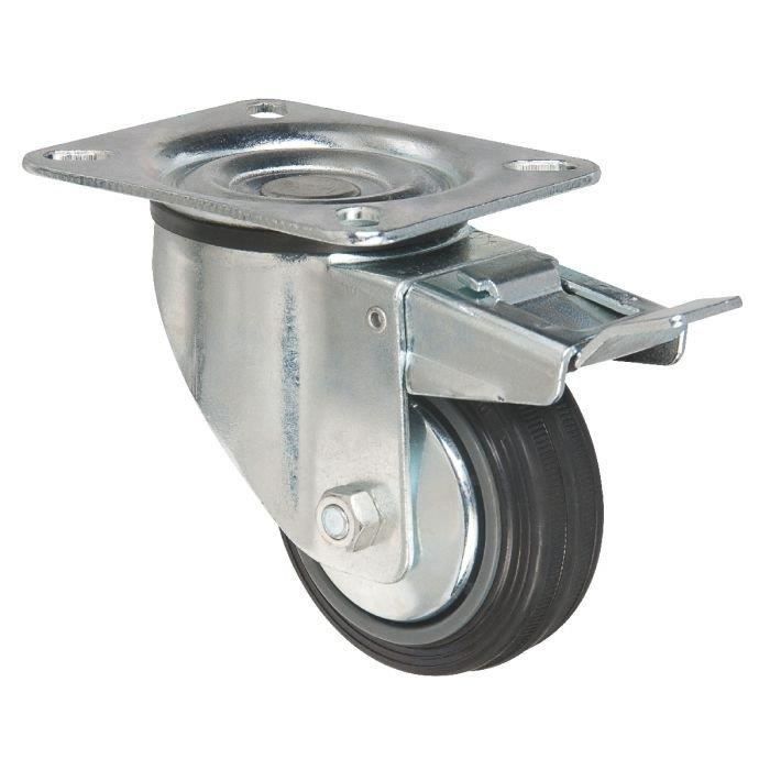Roulette Industrielle Freinée Polyuréthane Rouge 200mm Charge 400kg HTR - Neuf