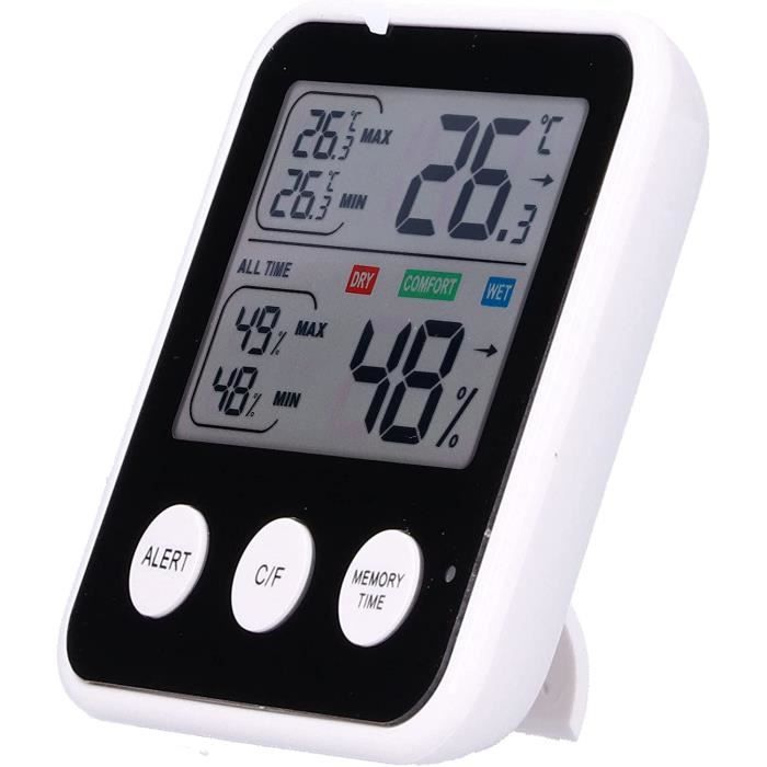 Thermomètre Hygromètre Analogique TH108 - Plage -30 à 50°C, 20-100% HR, Diamètre 7.5 Cm, Pour Maison, Bureau, Serre
