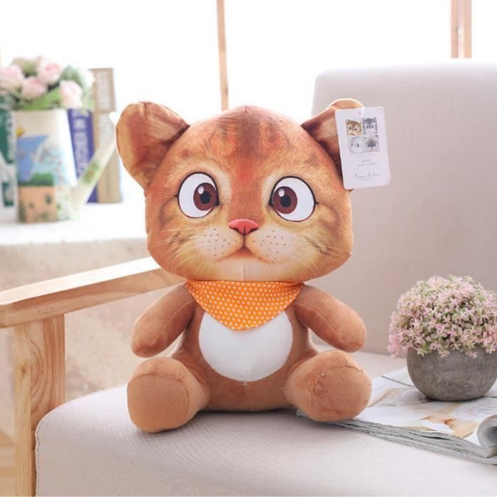 Peluche Chat Noir 30 Cm - Animal Doux Et Câlin - Décoration Canapé - Cadeau Pour Amoureux Des Chats