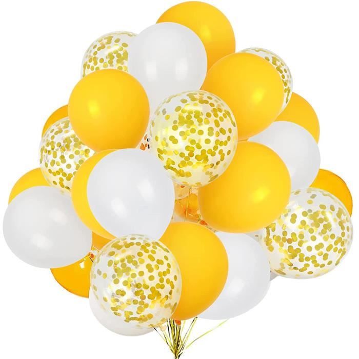 BALLON DECORATIF Ballons Jaune et Blanc 50 Pièces Ballon Jaunes Ballon  Confettis pour Mariage Tournesol Fête Anniversaire Soirée B - Cdiscount  Maison