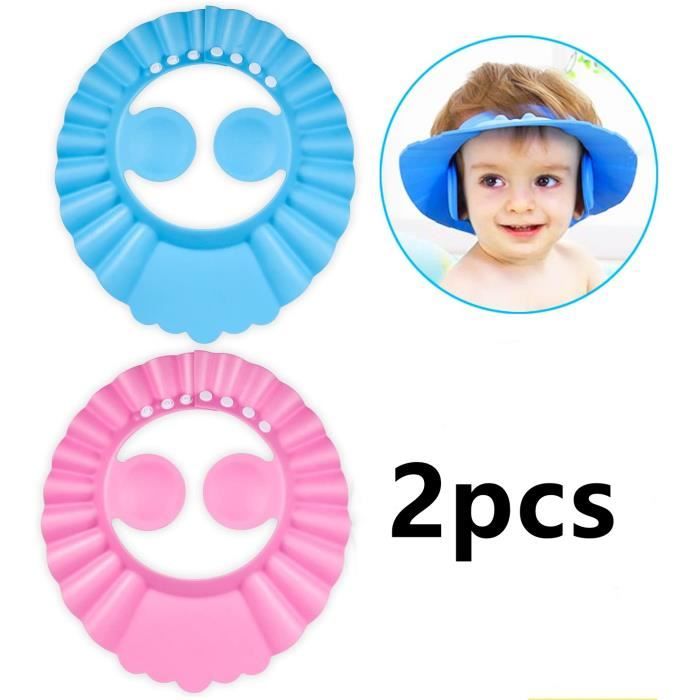 Facynde Casquette De Bain Bébé,Chapeau Douche Bébé Protéger L/'Oreille Et Yeux des Enfant Visière De Douche De Bébé Bonnet Réglable Silicone Protège-Eau Chapeaux