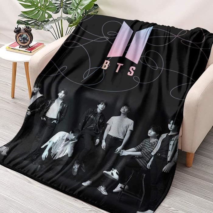 Couverture en flanelle douce pour lit et canapé - BTS - 140x200cm - Multicolore - Contemporain/Design