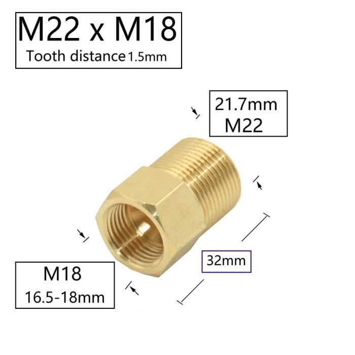 Adaptateur Fileté En Laiton Argenté - Raccords 1/2", M16 à M32 Pour Robinet, Machine à Laver, Plomberie