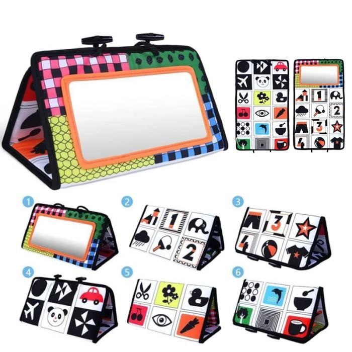 Tissus Doux Jouet D Eveil Bebe Avec Miroir Avec Livre Petrissant Avec Miroir Pliable Jouet Educatif Pour Enfant 0 12 Mois Cdiscount Librairie