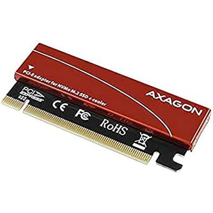 Adaptateur PCIe - AXAGON - PCEM2-N - 1x M.2-NVMe-SSD - Refroidissement passif - 1 To