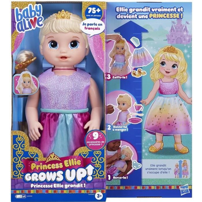 Poupée Princesse Ellie grandit ! - Baby Alive - Cheveux blonds - Pour enfants dès 3 ans