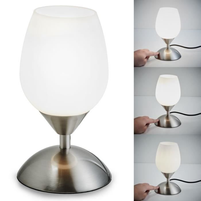 Lampe de bureau salon chambre éclairage Lis veilleuse verre Lampe Argent