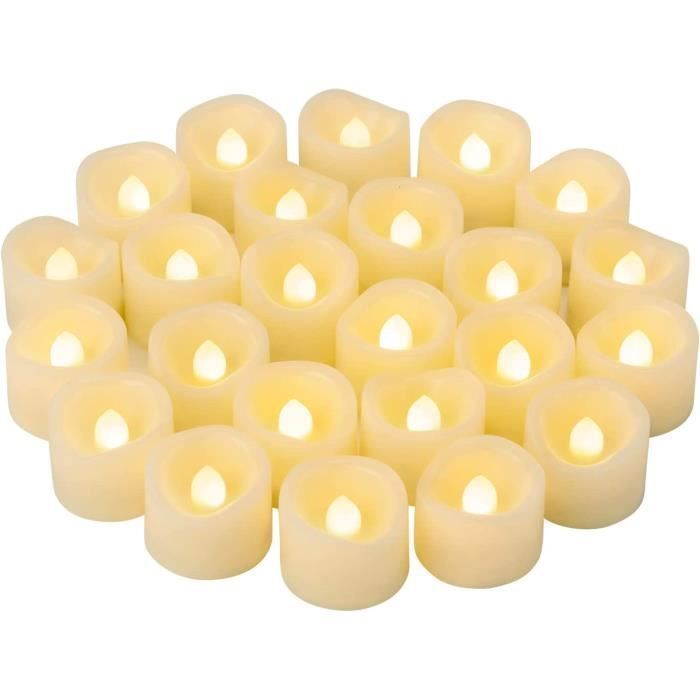6 Bougies Chauffe-Plat LED Rechargeables Daphomeu Jaune Chaud - Avec Télécommande Et Minuterie Pour Ambiance Festive