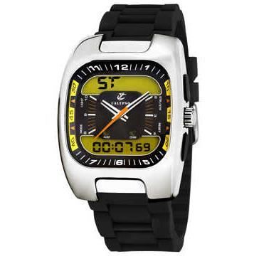 Montre - CALYPSO - K5336-B - Quartz - Double affichage - Résine jaune