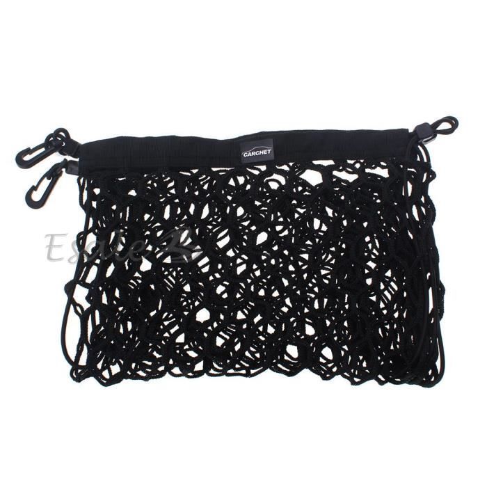 Filet Rangement Moto Filet Bagages Moto CGEAMDY 40x40cm - Élastique, 6 Crochets Métal - Pour Casque, Kayak Accessoire Moto Réfléchissant