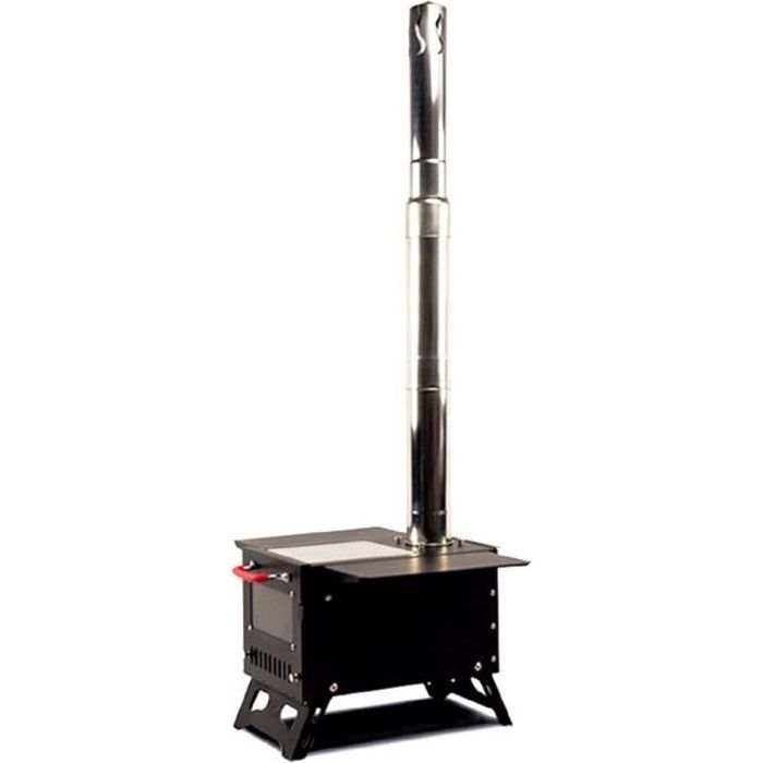 Poêle à bois portable en acier inoxydable ultraléger pour barbecue en plein air Cdiscount Sport