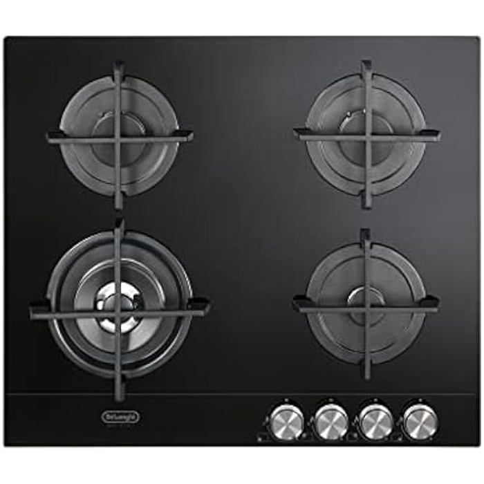 Plan de cuisson en verre céramique DE LONGHI NSL460N 60 cm 4 feux Grille fonte