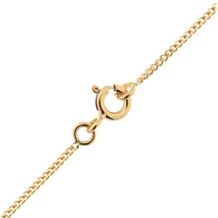 Chaîne de Cou - Femme - Maille Gourmette - Fine - 45 cm - 1 3 mm - Plaqué Or Jaune 750/1000 - 3 Microns