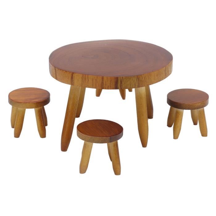 Ensemble petite table et chaises pour maison de poupée, taille enfant, meubles miniatures à l'échelle 1:12 - France