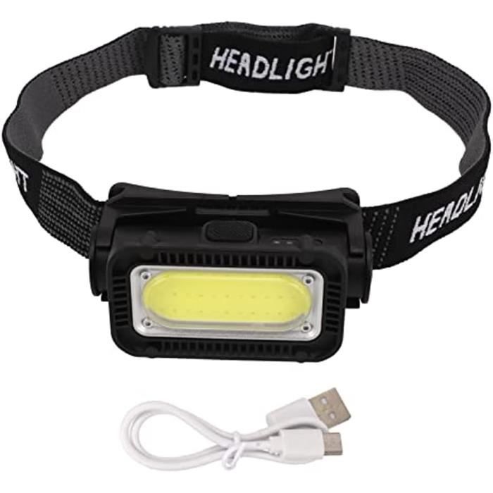 Lampe Frontale Rechargeable COB LED 56g - Bandeau Réglable Pour Course, Camping, Randonnée