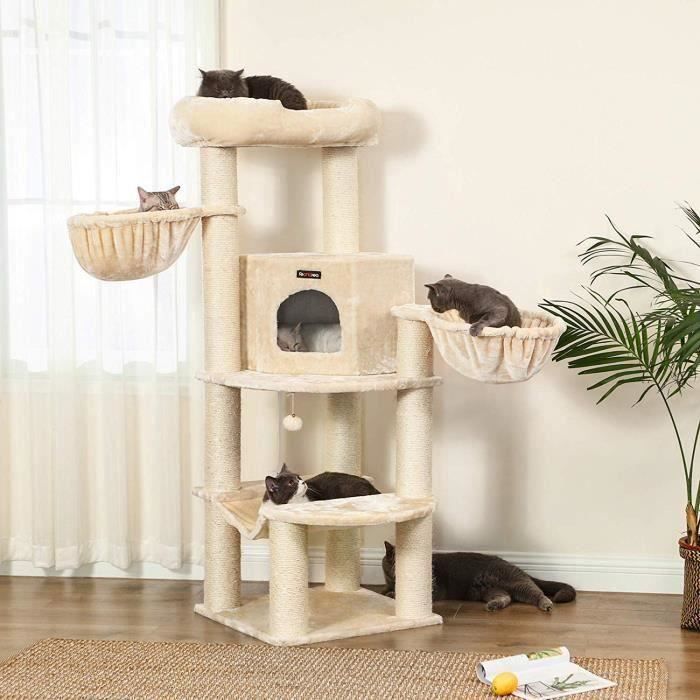 Feandrea Arbre A Chat Xl Hauteur 153 Cm Multi Niveaux Niche Pour Chat Revetement En Tissu Troncs En Sisal Beige Pct07m Cdiscount Animalerie Feandrea Arbre A Chat Xl Hauteur 153 Cm Multi Niveaux Niche Pour Chat Revetement En Tissu Troncs En Sisal Beige Pct07m Cdiscount Animalerie