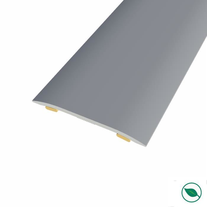 Barre de seuil adhésive même niveau aluminium coloris (25) acier mat Long 90 cm larg 3,7cm