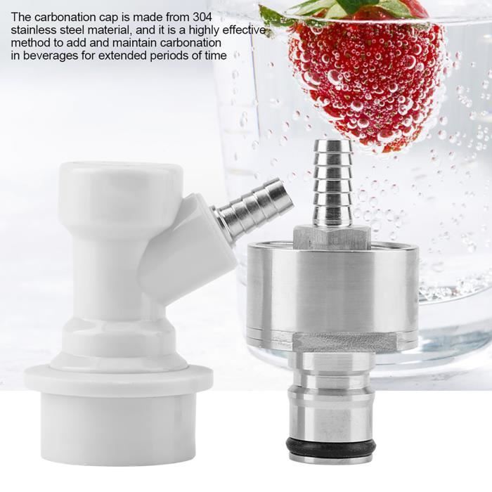 Lot De 2 Couvercles De Gazéification Avec Pierre Diffuseuse 0,5 μm Pour Brassage Maison - Acier Inox