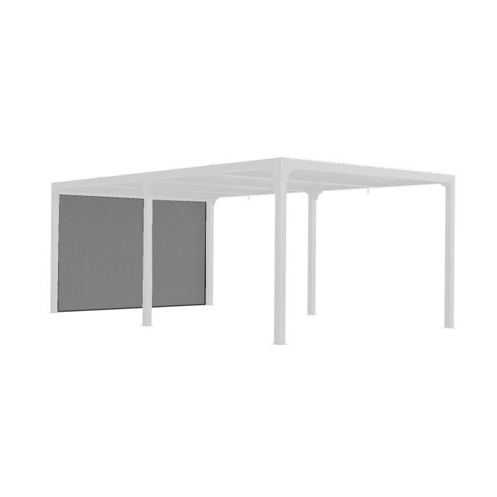 Rideau pour pergola bioclimatique PER 3630 BI et PER 3660 BI - HABRITA - PVC tissé - gris