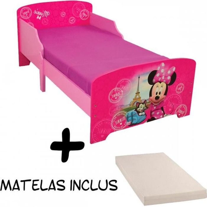 Lit Enfant Minnie Mouse Disney Paris Matelas Cdiscount Puericulture Eveil Bebe