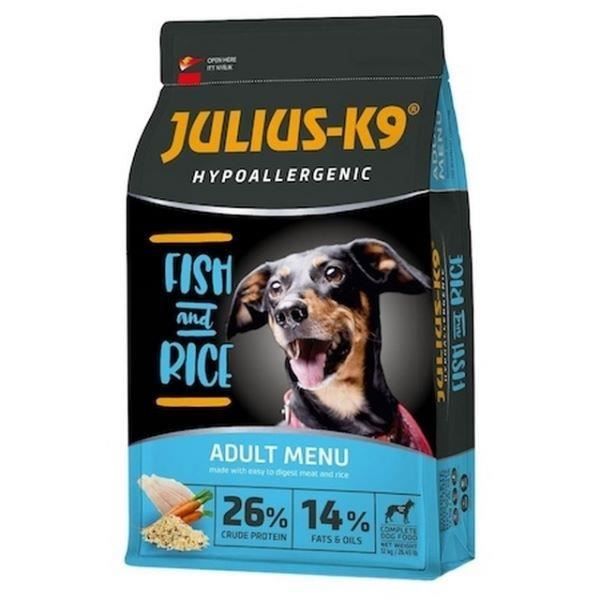 Julius-K9 - Poisson & Rice - Croquettes hypoallergénique - Pour chien adult - 12kg