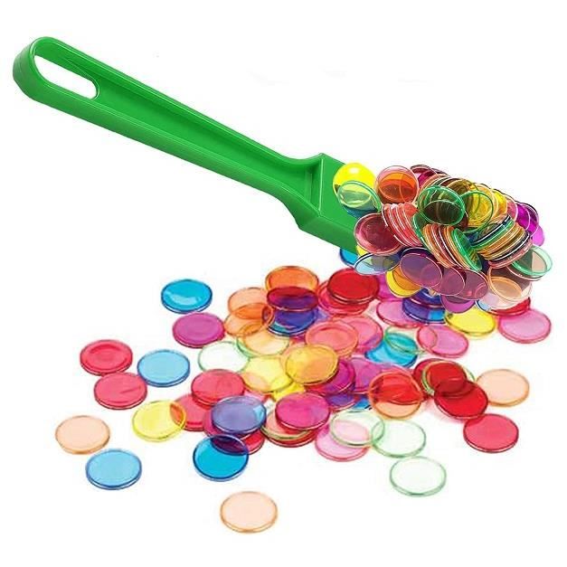 Kit Baton Magnetique Loto vert et 100 pions multicolore aimantes Ramasse  Jetons Jeu Bingo Set accessoires 2 en 1 et carte - Cdiscount Jeux - Jouets