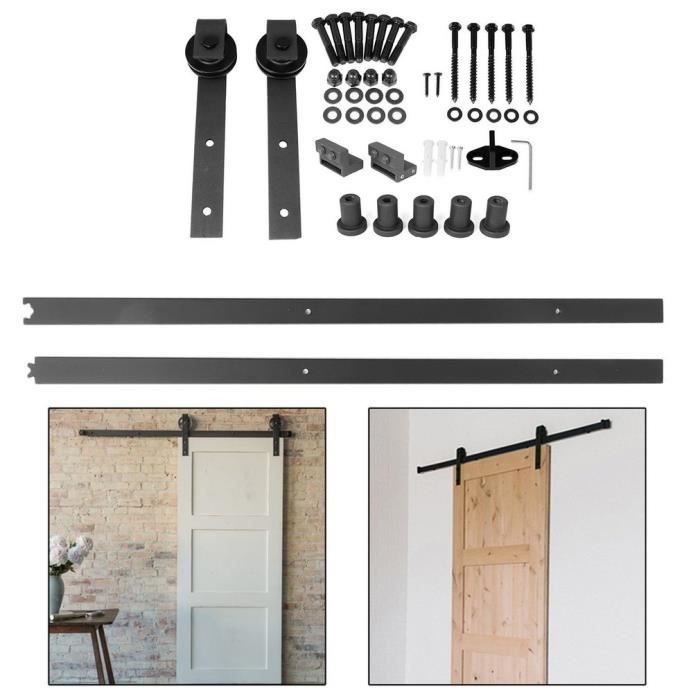 Rail Porte Coulissante Suspendu En Bois 2m Système De Voie