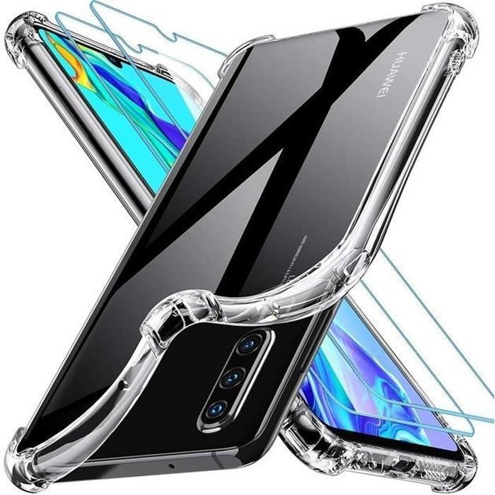 Pack Accessoires IPhone : Coque Silicone Transparente + 2 Verres Trempés + Protections Caméra - Neuf