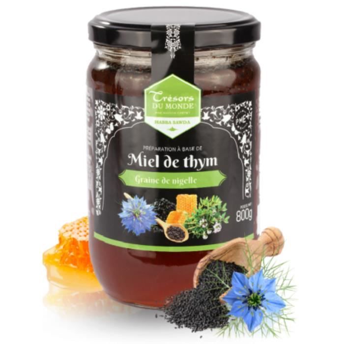 Maison Crétet-Miel de Thym et graine de nigelle-habba sawda- Préparation pot de800g