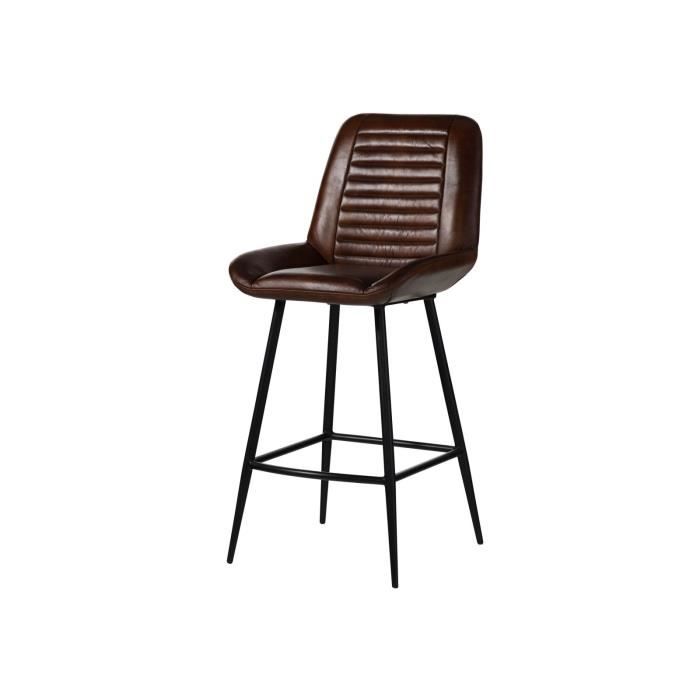 chaise de bar 52x57 cuir iron label n° 115