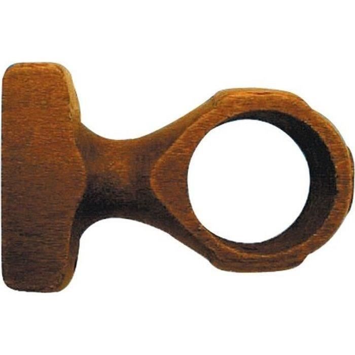 Lot de 2 supports monoblocs courts - D: 35 mm - noyer