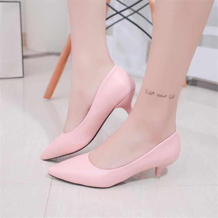 Femme Escarpin De Marque De Luxe Plus De Couleur Talons hauts Confortable  Chaussures 32-64 Rose - Cdiscount