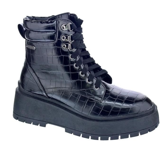 bottine croco noir