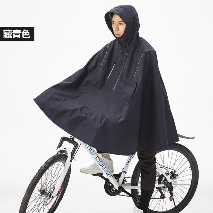 Poncho De Pluie Vélo RPET Recyclé - Imperméable Coupe-Vent - Unisexe Avec Bandes Réfléchissantes - Gris