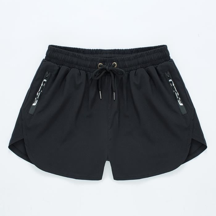 Shorts de Bain Homme - Extensible - Doublure - Taille Élastique - Boxer de bain avec Poche - Noir