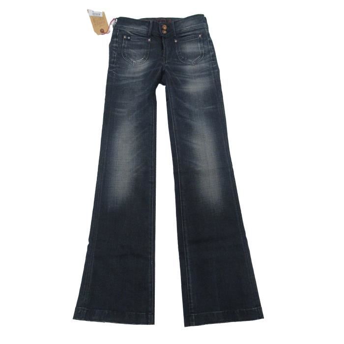 Jean Femme Marque le Temps des Cerises Pantalon Bleu Taille Us 23 - F429 Clem - Bas évasé, pattes d'éléphant