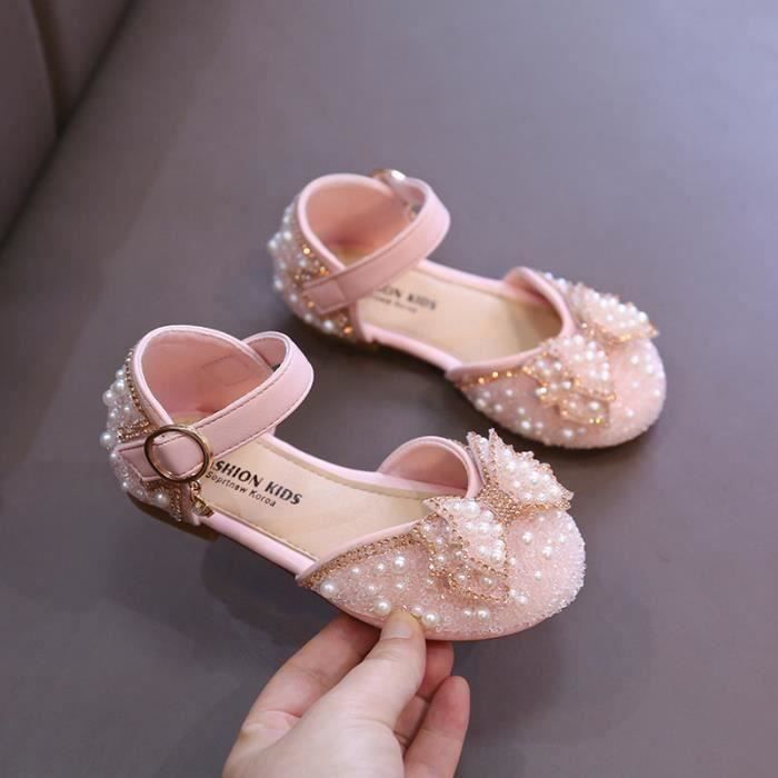 Chaussures de princesse en cuir pour filles, avec nœud papillon Chaussures de princesse en cuir pour filles, avec nœud papillon