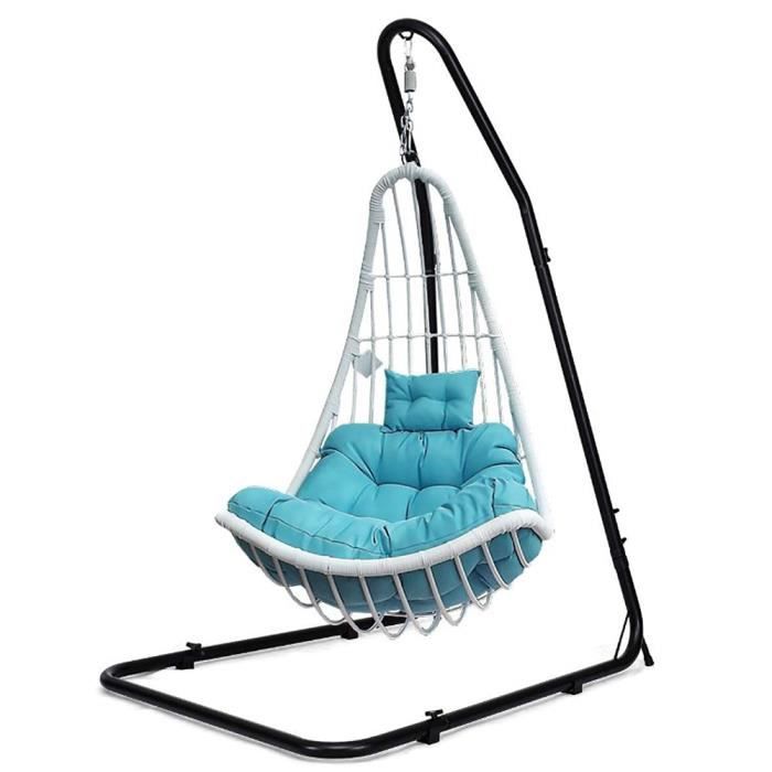 Support de Chaise Suspendue en Métal Hamac Support Réglable en Hauteur (200-250) cm Noir - OHMG