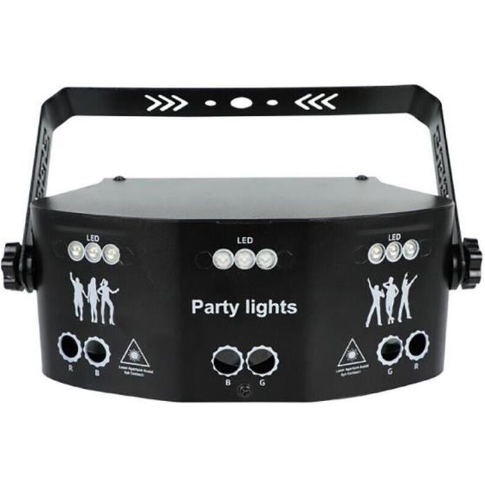 Lumière stroboscopique disco à 15 yeux effet de lumière disco flash LED RGB disco DJ lumière de fête