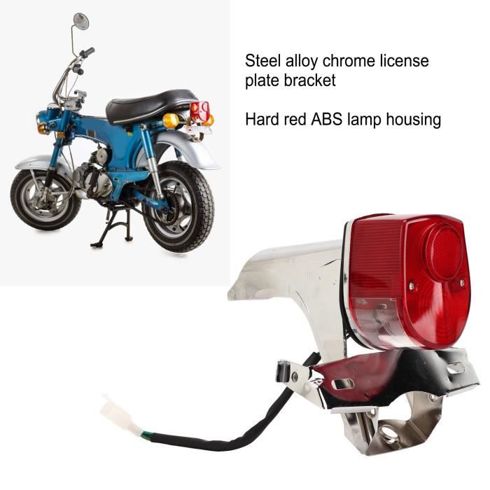 éclairage LED Moto Feu Arrière LED SANWAN Pour Moto - Support Plaque Inclus - Noir, Lentille Rouge - 12V - Compatible ATV, Cruiser, Tout-terrain Feux