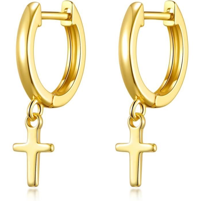 Bijoux Antillais Créole Boucles D'oreilles Cru00e9oles Croix Pour