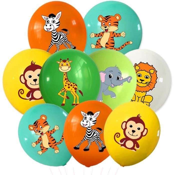 Lot De 16 Ballons Animaux En Aluminium - Thème Marin, Jungle - Pour Anniversaire, Décoration Fête - Gonflage à L'hélium Ou à L'air