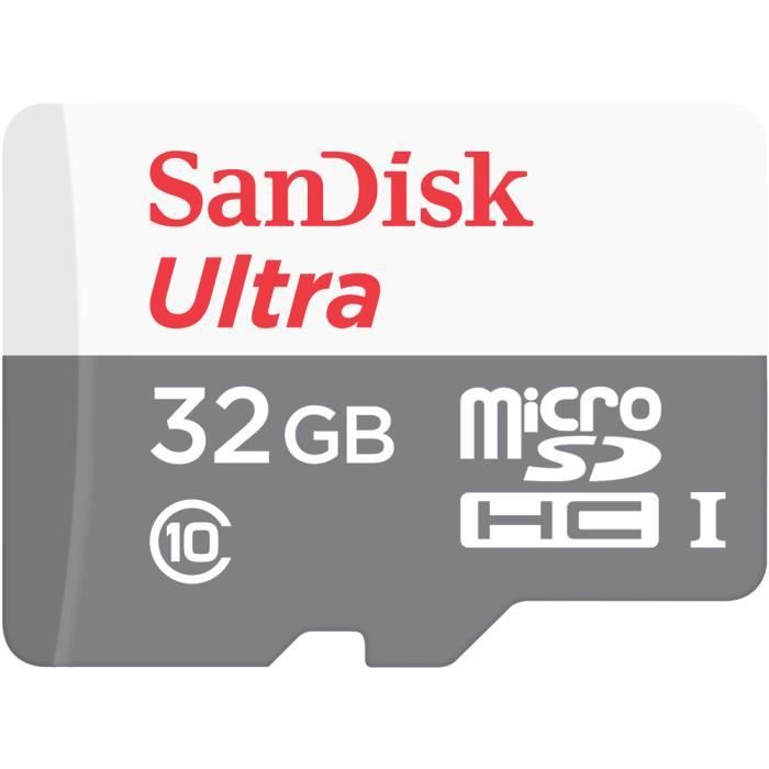 Carte mémoire - SANDISK - Ultra Micro SD 32 Go - Classe 10 - 48 Mo/s - Garantie 7 ans