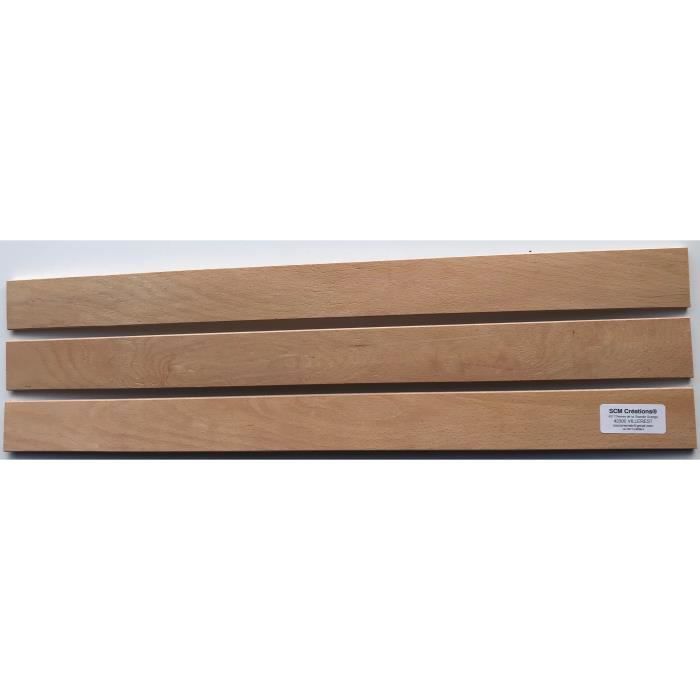 Lot de 3 Lattes de 159 cm (1590mm) Largeur 53 mm épaisseur 8 mm 7 Plis pour lit et BZ 160